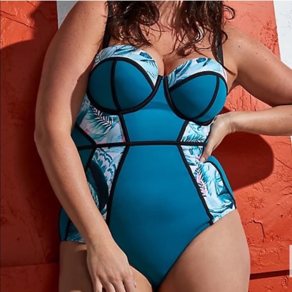 🌴NWT Torrid Palm Print One-Piece Swimsuit 5X🌴 - Picture 4 of 7